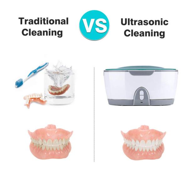 Portable Dental Ultrasonic Cleaner 5 Mins Auto Shut Off 35w 40kHz 450ml With UV Light