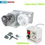 4th CNC Rotary Axis Tailstock 100mm Dividing Index Head Servo Motor Controller