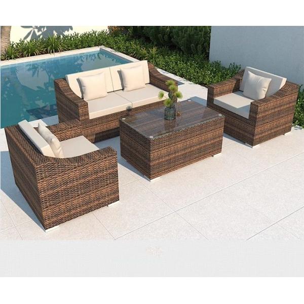 100% Polyester Fabric Outdoor Wicker Sofa Oem Garden Furniture Corner Sofa