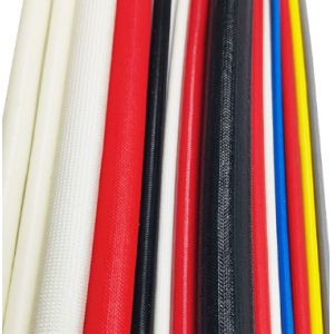 Quality 200c Silicone Fiberglass Sleeve 4kv , Fireproof Silicone Coated Fiberglass Tubing for sale