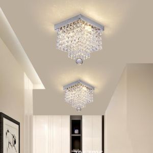 Quality Crystal Led Ceiling Square Lamp for Corridor Ladder Entrance Chandelier(WH-CA-93) for sale