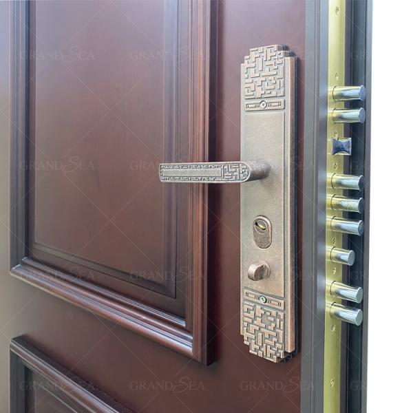 Guatemala Carved Design Cast Aluminum Low Price High Quality Main Front Security Steel Door for Commercial Buildings