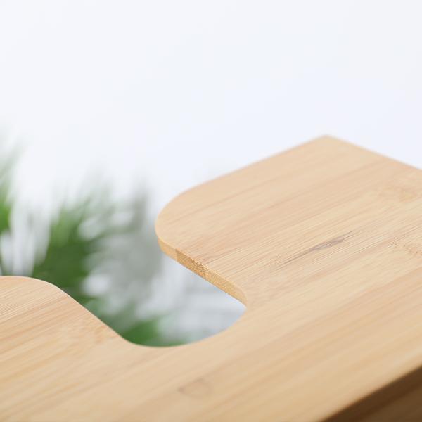 Kitchen Wall Mount Custom Clear Paper Towel Napkin Tissue Box in Natural Bamboo Color