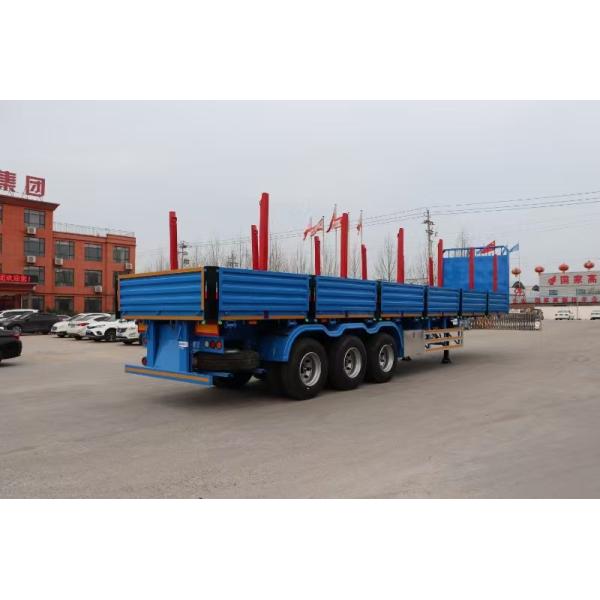 CIMC 12400*2500*2000mm Curb weight 7T 12.4M 3 Axle 10pcs leaf spring 19T single action outrigger 40T payload Stake Semi Trailer