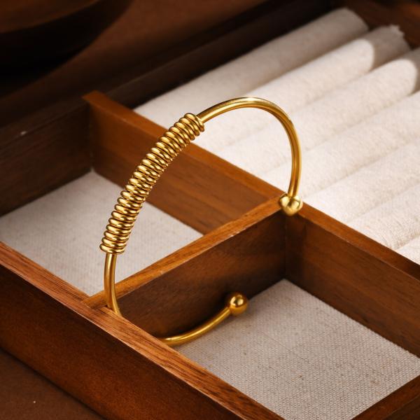 Gold Stainless Steel Cuff Bracelets For Women Mom Wife Valentine Mothers Day Gift