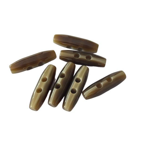 2 Holes Shaded Oval Shape Toggle Coat Horn Buttons Use On Jacket Sweater Coat