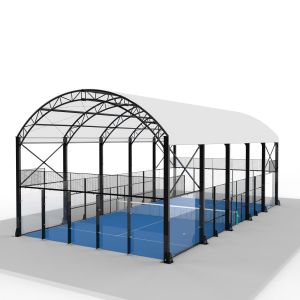 Quality Professional Roofed Padel Court Weatherproof Tournament Grade Tennis Facility for sale