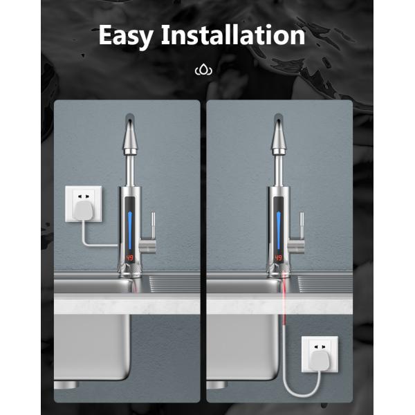 ABS Electric Hand Wash Tap SS304 Electric Kitchen Water Heater Tap 2-3L/Min