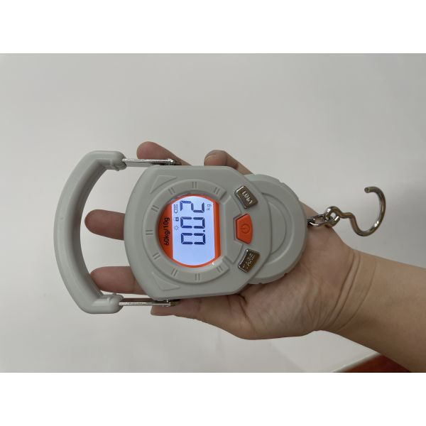 60kg Portable Handheld Electronic Hanging Scale Rechargeable Digital Baggage Hook Scales with Auto-Off Function by Weiheng
