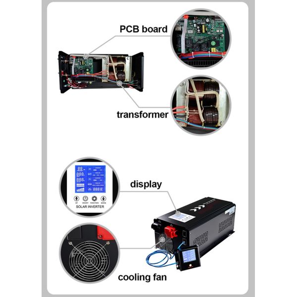 Black Solar Controller Inverter Double LCD Display High Conversion Efficiency
