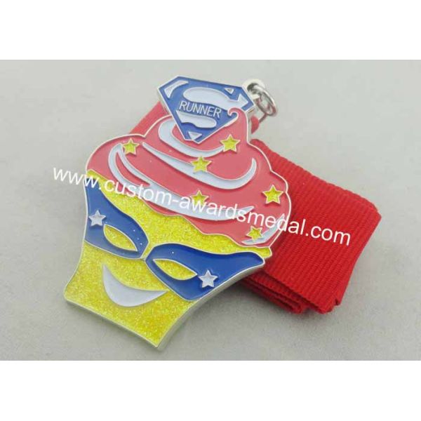 3D Ice Cream Enamel Medal Zinc Alloy / Brass / Copper , Disney