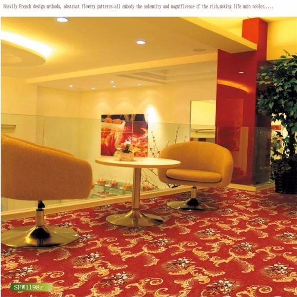 Meeting Room PVC Carpet Flooring 100% Polypropylene Material Jacquard Style
