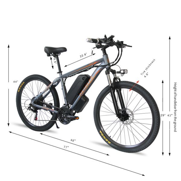 1000W Electric Bike 27.5 Inch Full Suspension 3h Charging 40km/H