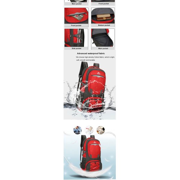 40L 60L 80L Waterproof Hiking Backpack ISO Lightweight Camping Backpack