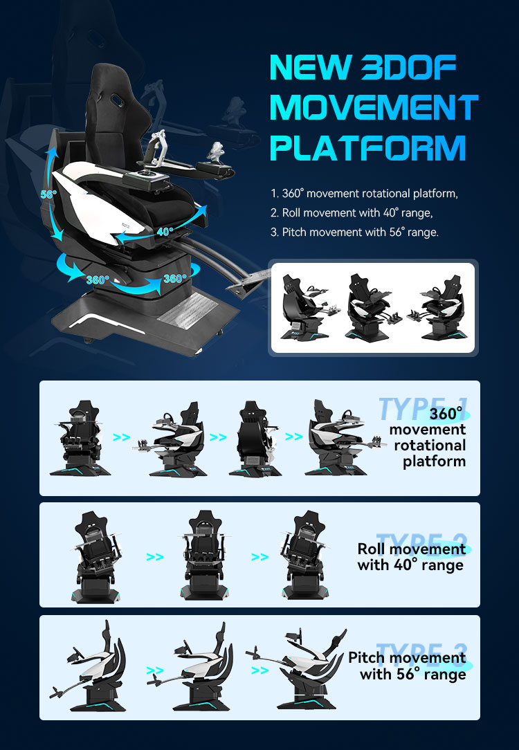 Attendant Vr Flight Combat Simulator 360 Rotate Chair Indoor Game