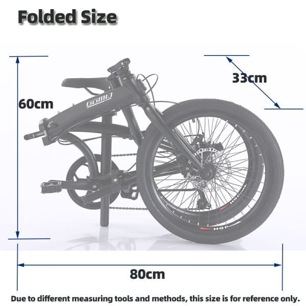 Custom Foldable 20 Inch GOMID Folding City Bike with SHIMANO TX30-7 Speed Gear Shift Lever and Aluminium Alloy Frame