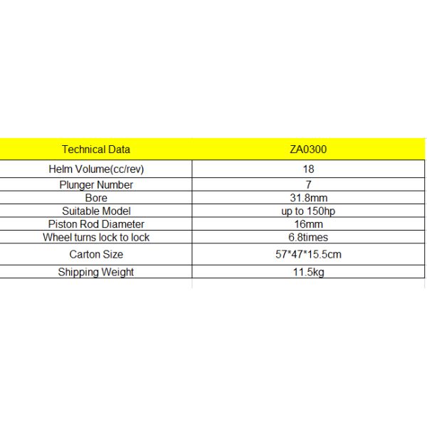 Marine Outboard Hydraulic Steering Kit Winibo ZA0300 For Boats Up To 150HP
