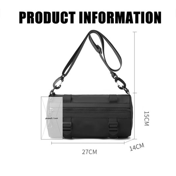 Men's And Women's Barrel Shaped Drum Bag Waterproof Crossbody Bag Custom Design