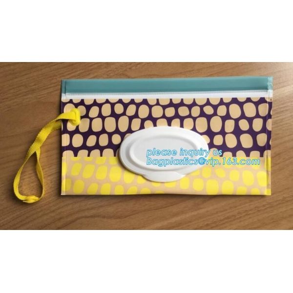 reusable wet wipe pouch dispenser for baby or personal wipes, Custom logo gravure printing side gusset EVA wet wipes org