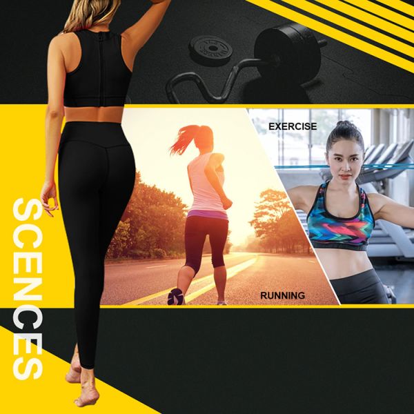 Sporty Style Women's Solid 2 Piece Yoga Gym Set for Active Women in S-L Size