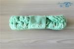 Green Color Microfiber Towel Fabric Chasp Hair Band For Bath Or Washing Face