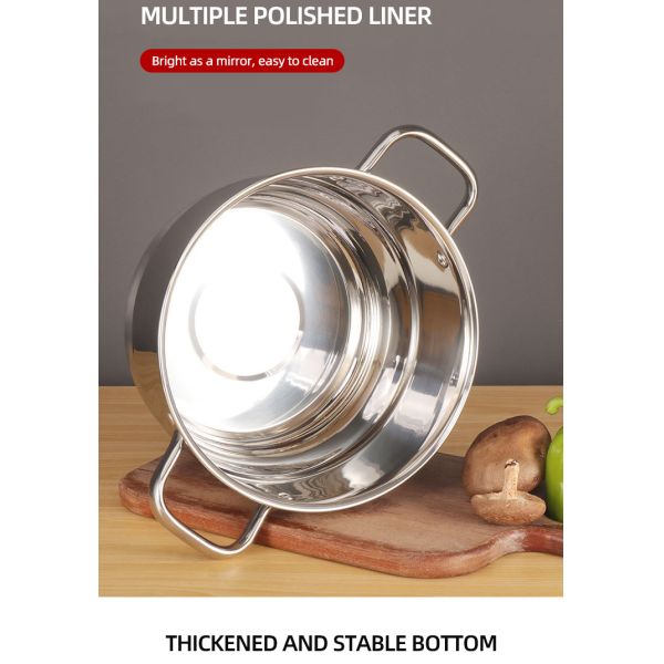 Kitchen Hot Fashion Silver Cooking Pots Sets Soup Pot Set Stainless Steel Cookware Sets With Glass Lid