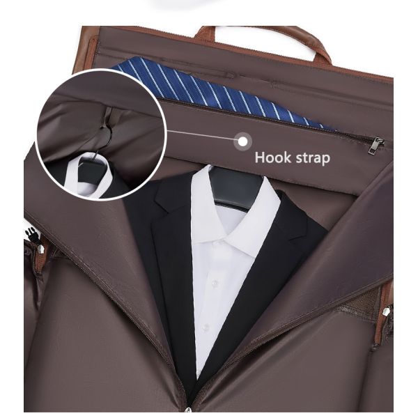 Outdoor PU Leather Travel Duffle Bag Brown With Separate Shoe Compartment