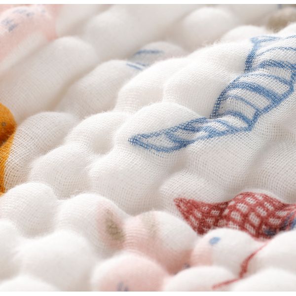 Cartoon Patterned Natural Gauze Fabric 40S Infants Bedding Bath Towels