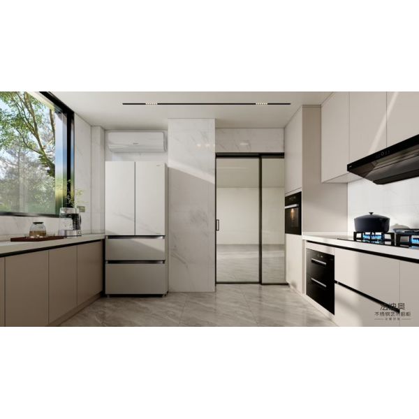 Classic Modern Fadior Stainless Steel Custom Kitchen Cabinet With U-Shaped Design