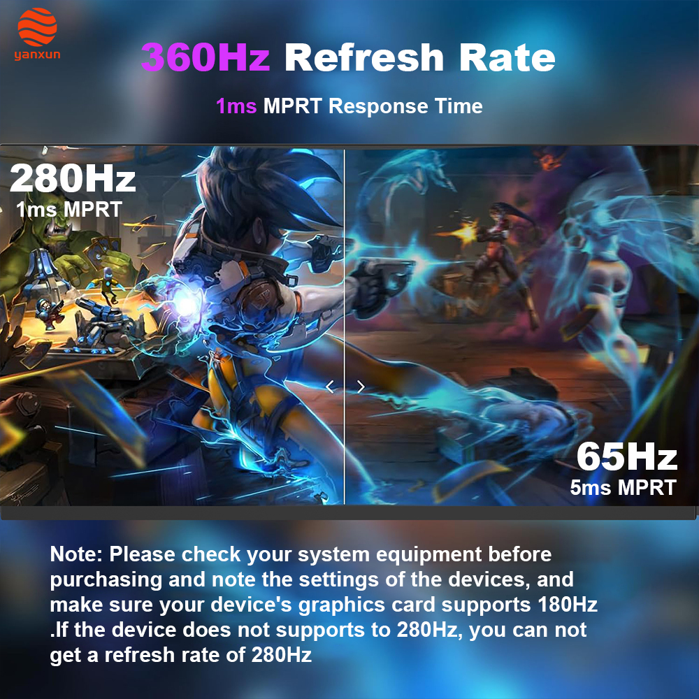 27-Inch Widescreen Gaming Monitor: Stunning 2560x1440 2K IPS Panel (178° Wide Viewing Angles + 99% sRGB Color Gamut), Ultra-Smooth 280Hz Refresh Rate