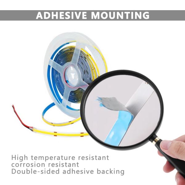 Dimmable LED COB Strip Light High Density Flexible Single Color