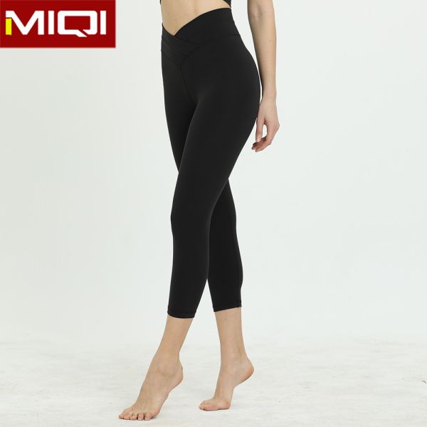 V Shape Sexy Running Plus Size Yoga Capri Leggings