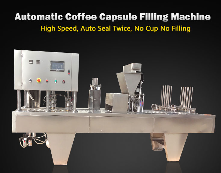800KG Cup Filling Sealing Machine Coffee Capsule 4KW Liner Type 4 Lane