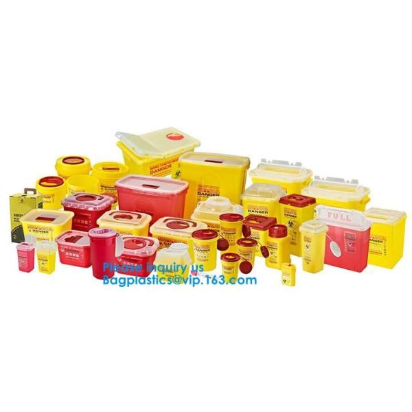 Biohazard Plastic Sharps Container,Hospital Biohazard Medical Needle Disposable Plastic Safety Sharps Container