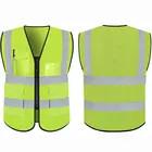 China Reflective Outdoor PPE Safety Workwear Zipper Pockets Vest For Construction Companies on sale