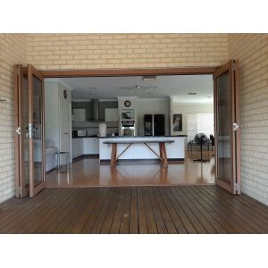 Quality Home Durable Aluminum Folding Doors With Powder Coating Frame for sale