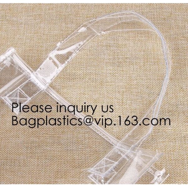 Manufacturer Custom Logo Transparent Clear PVC Plastic Portable Packaging Promotional Gifts Shopping Tote Bag, bagease