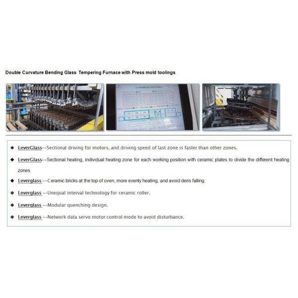 Automotive Rear Glass Making Machine Bi-direction Single & Double Curvature Bending Glass Tempering Furnace