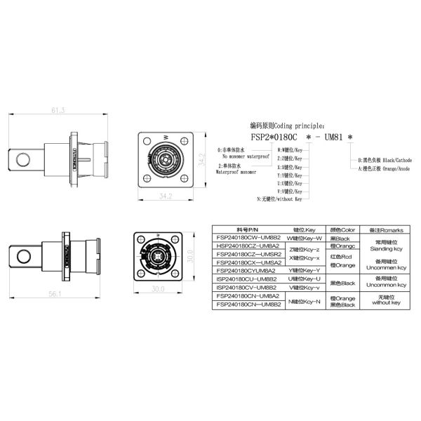 Plastic UL 1500V DC EV Battery Connector One Pin for Photovoltaic Power Station