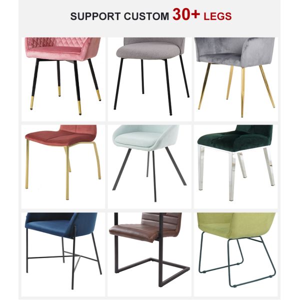 Comfortable and Durable Living Room Furniture Fabric Velvet Dining Chair Product Size 560*560*840mm