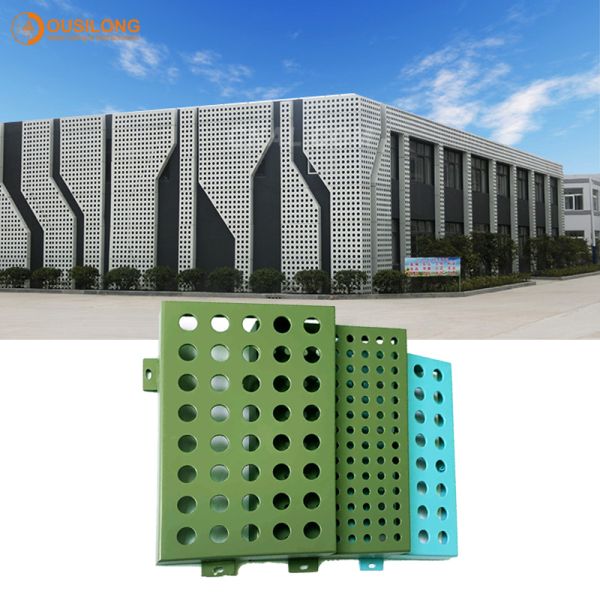 Perforated Dropped Wall Ceiling Tiles for Cladding / Elegant Aluminium CNC Carving Exterior PVDF Metal Wall Panels