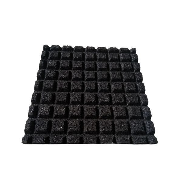 Anti Slip Outdoor Square Rubber Mats Black Playground Tiles Outdoor 15 / 20 / 25 / 30 / 40 / 50mm