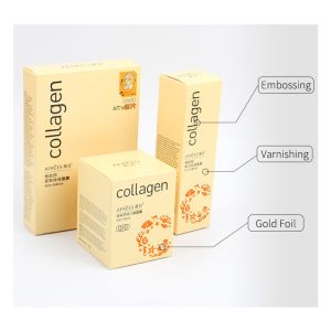 Quality Varnishing Gold Foil Paper CMYK Makeup Cosmetic Packaging Boxes for sale