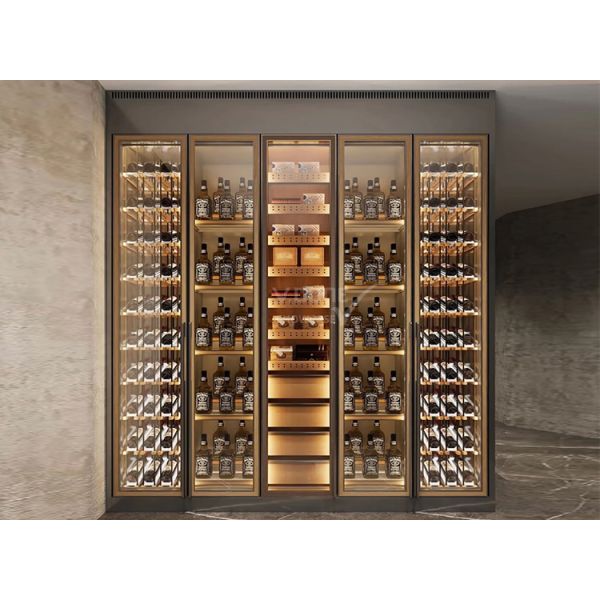 Commercial Cooling Metal Stainless Steel Wine Cabinet Display Racks