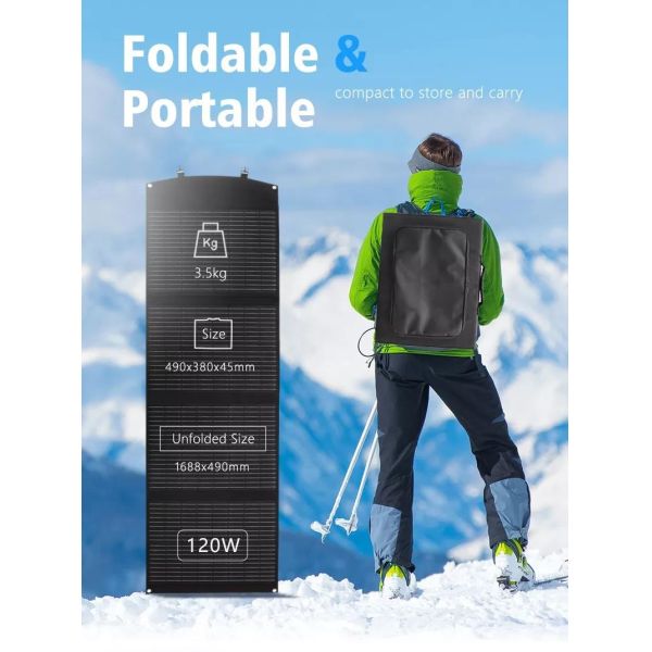 Compact Portable Folding Solar Panels Flexible 120w Portable Solar Panel
