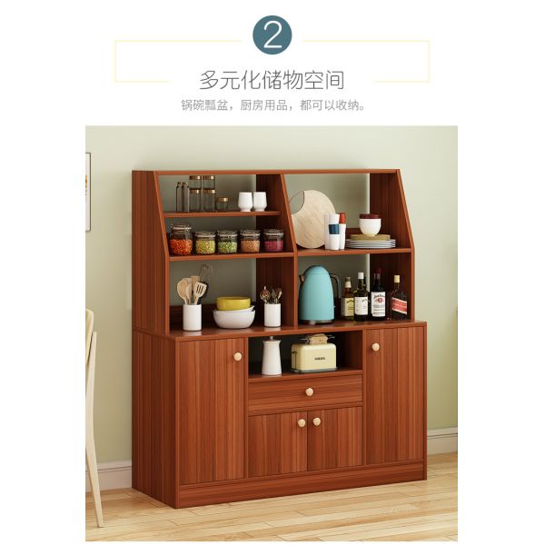 Detachable Solid 1.2m Height Wooden Storage Shelves For Kitchen
