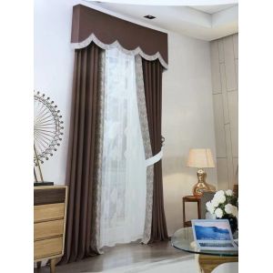 Hollowed White Cotton Lace Embroidery Muslin Curtains Blackout Window Hotels