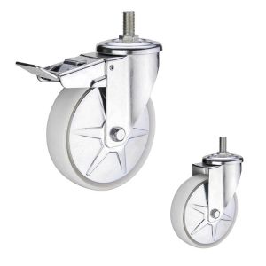 Dustproof 6 Inch 660lbs Loading Industrial Casters With Steel Cover