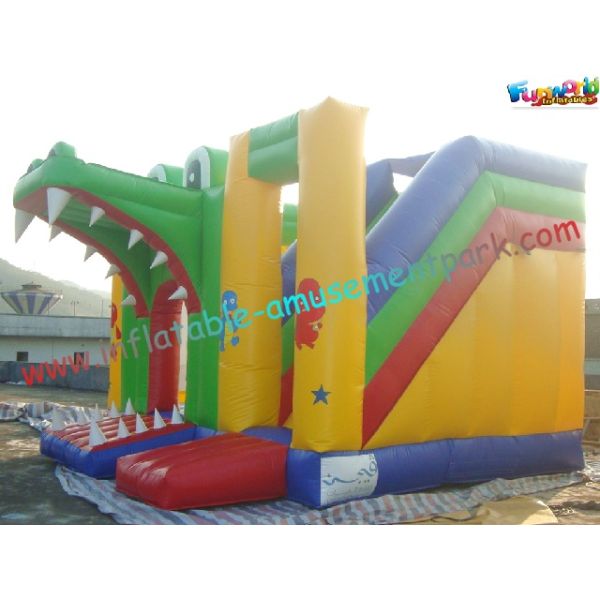 Popular Shark Inflatable Combo Moonwalk , Combo Bouncer Slide With Affordable Price