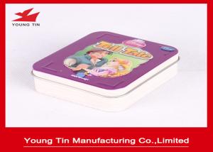 Quality Lid Hinged Metal Tinplate Material Small Tin Containers With Design Artwork Printed for sale